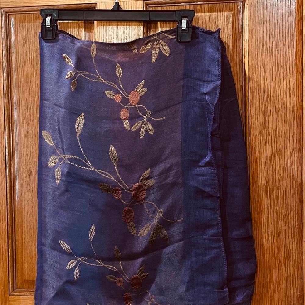 Embroidered Blue Scarf